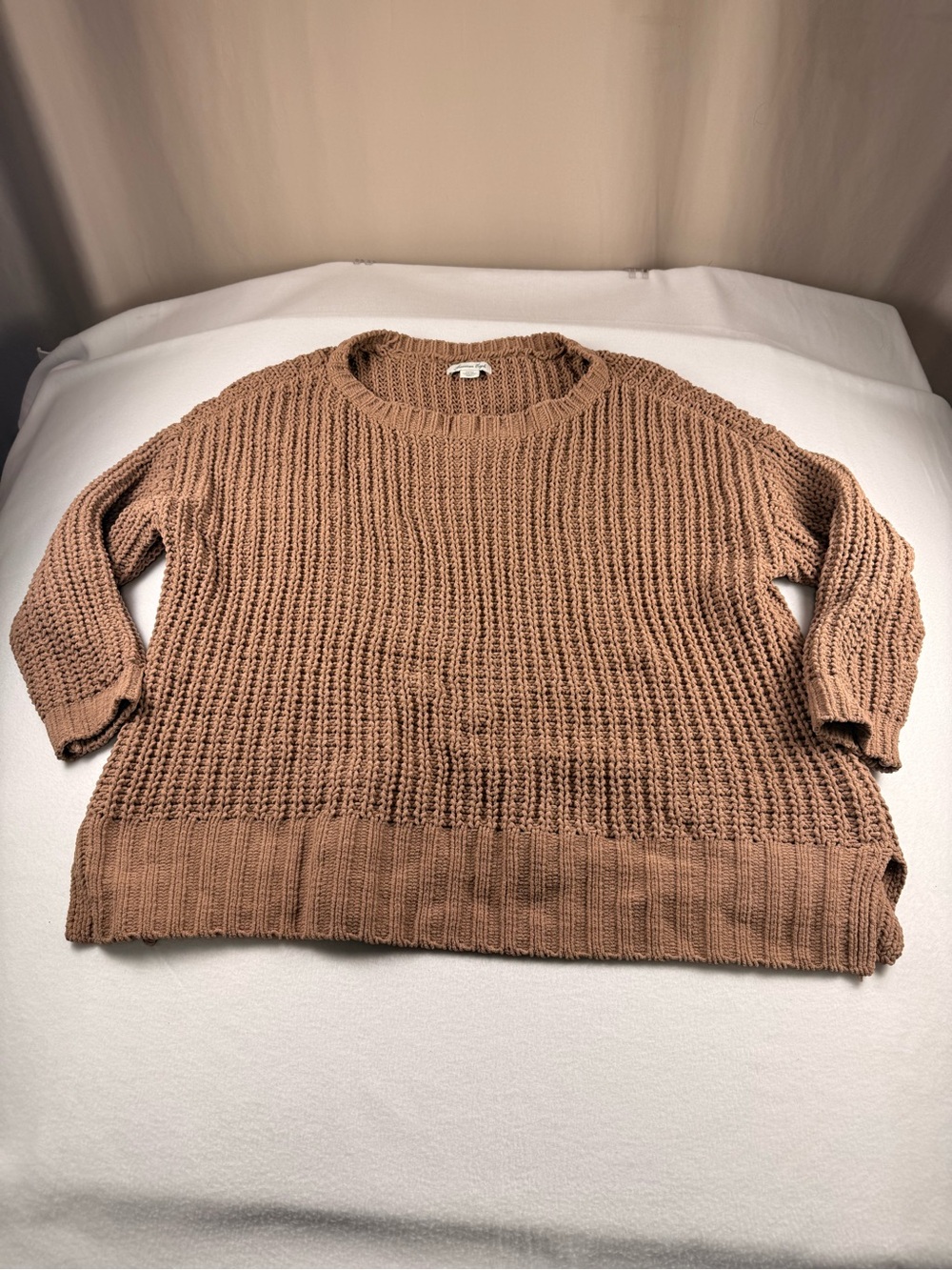 American Eagle Outfitters Chunky Crewneck Sweater - Camel 333